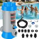 RovPool Offline Pool Chlorinator, 9lbs Large Capacity Automatic Chlorinator, Durable Pool Chlorine Feeder with Adjustable Flow, Pool Chlorinator for Inground Pool, Above Ground Pool, Light Blue