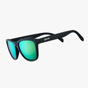 goodr Vincent's Absinthe Night Terrors Polarized Sunglasses for Men & Women, Medium Sized (OG), Black Solid Frame with Green Gold Mirrored Reflective Lenses, UV400 Protection, No Slip, No Bounce