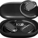 Open-Ear Headphones, Wireless Earbuds Adjustable Ear Hooks, Ultra-Comfort, Snug Fit, Powerful Sound, Clear Calls,LED Lights, 36H Playtime, Bluetooth 5.4for RunningSports,Workout-Black M57