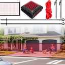 Soulchen Driveway Net for Kids Safety, 36 ft W x 40 in H Heavy-Duty Red Net Fence Gate Mesh Outdoor Yard Driveway Guard for Stop Balls, Protect Toddlers and Dogs Safety