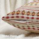 FUTEI Pack of 2 Boho Throw Pillow Covers 18x18 Inch, Brown Red | Double-Sided Chenille Woven Jacquard,Hidden Zipper,Machine Washable,Pilling-Resistant,Colorfast,Insert Not Included.