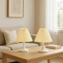 Small lampshades for table lamps, pleated, set of 2. Suitable for E27. 9"x6.2" Compatible with any interior. (Ivory)