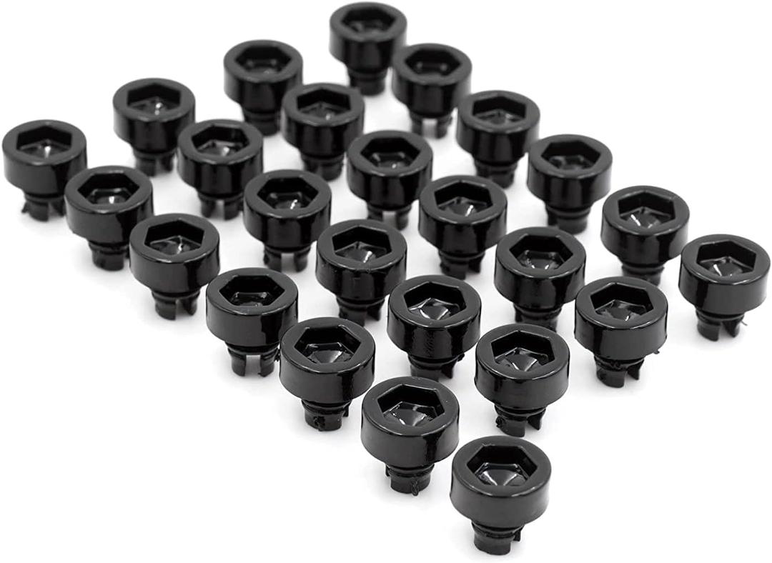 RTRHINOTUNING 100PCS Black Wheel Rim Lip Rivets Nuts of 7.5mm/0.3in Hole Replacement Plastic Rivets