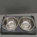 COMESOON Elevated Dog Bowls for Small Medium Dogs, 3 Height Adjustable Raised Stand with 2 Thick 6" Stainless Steel Food Bowls, Non-Slip Feeder Adjusts to 2.75", 6", 7.5", Grey