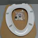 Mayfair Padded Toilet Seat, Cushioned Soft Vinyl over Wood Core Seat, Secure Hinges, Easy Clean, Made in USA, Elongated, White