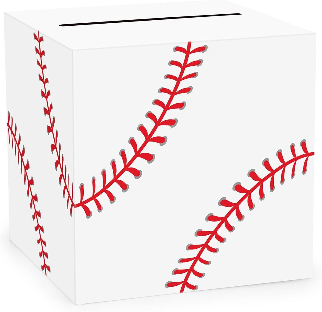 Hxezoc Baseball Card Box Sports Party Favors Post Box Cardboard Receiving Money Holder for Baseball Theme Wedding Reception, Baby Showers, Anniversary, Birthday Party, Table Centerpiece Decorations