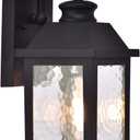 Dusk to Dawn Sensor Outdoor Wall Lantern Lights Exterior Porch Light Fixture for House Waterproof Anti-Rust Black Wall Mount Outside Patio Garden Sconce with Water Rippled Glass (Bulb Not Included)