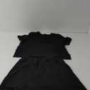 EXLURA Womens Summer 2 Piece Short Skirt Sets Short Sleeve Tshirt Matching Tennis Skort Dressy Cotton Travel Vacation Outfits (Medium, Black)