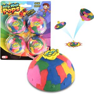 4in1 Bounce Bowls Ball Fidget Toy for Kids & Adults Spinning Stress Relief, Pop Up Toy Outdoor Game Sports Fingertip Toy for School, Birthday Party Favors, Goodie Bag Fillers for Boys and Girls