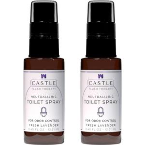 Toilet Spray For Poop 0.45oz (2 Pack) Fresh Lavender - Travel Bathroom Spray Odor Eliminator Natural Bathroom Odor Eliminator Portable Toilet Deodorizer Freshener Travel Size Air Freshener For Home