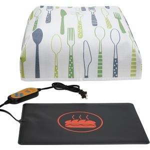 Heat Mat Fits for Fermenting Dough with Heat Preservation Cover, Sourdough Warming Mat for Yeast Bread Baking, Warmer Mat for Food with Thermostat Controller Combo Set
