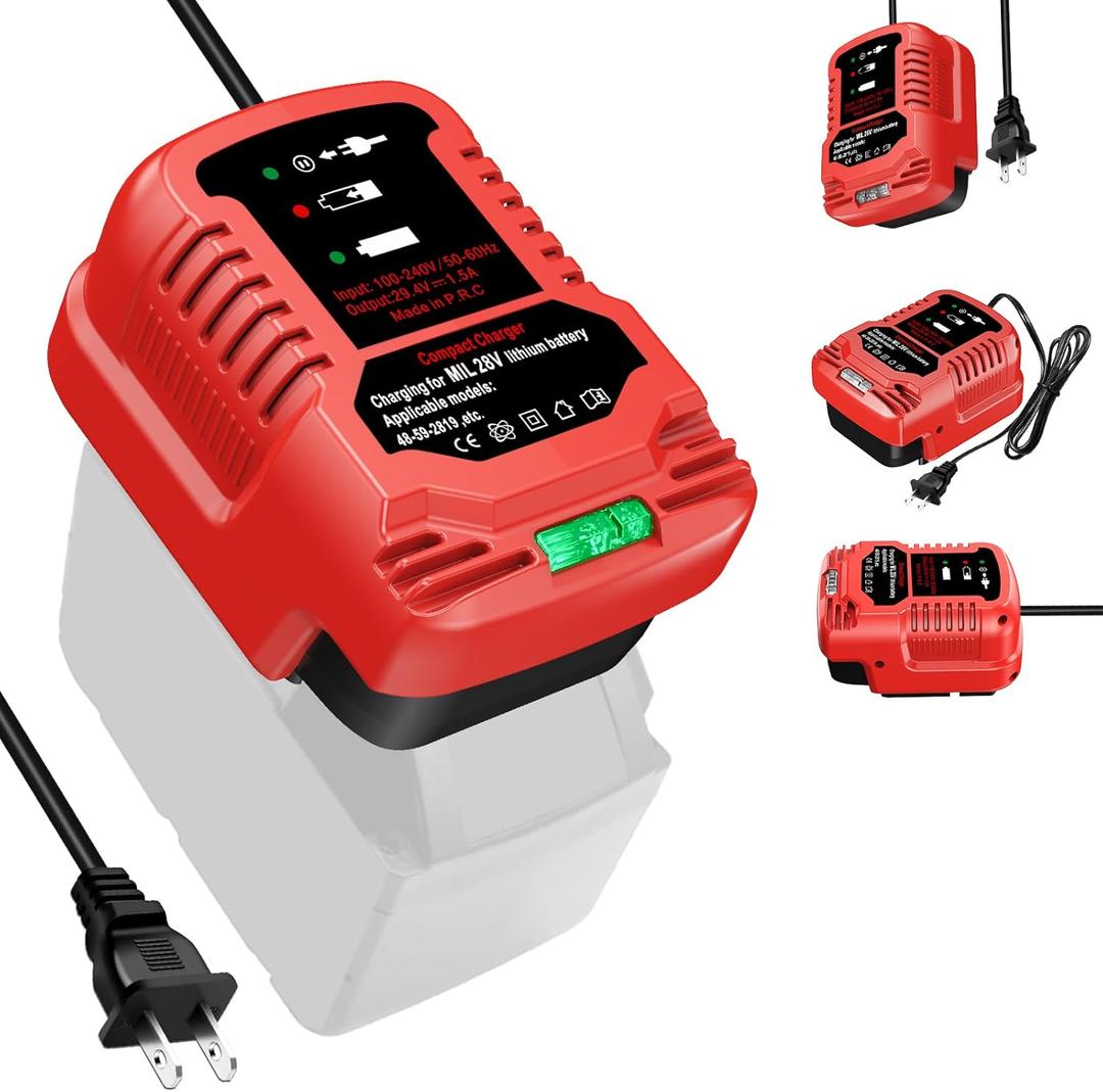 Replacement for Milwaukee M28 Battery Charger, Compatible with Milwaukee 28V Battery Charger 0726-22, 0780-20, 48-11-2830, M28, 0721-21