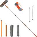 Eazer Squeegee Window Cleaner 2 in 1 Rotatable Window Cleaning Tool Kit with Elbow/Straight Extension Pole, 62 Window Washing Equipment with Bendable Head for Indoor/Outdoor Car Glass