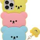 Cute Candy Bear Case for iPhone 15 Pro 6.1 inch, Soft Silicone Case for Women, Girls & Teens