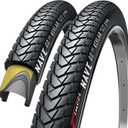 Fincci Pair 700x35c Tire 37-622 Foldable 60 TPI City Commuter Tires with Nylon Protection for Cycle Road Mountain MTB Hybrid Touring Electric Bike Bicycle - Pack of 2X 700 x 35c Tires Nave