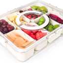 Snackle Box Container,Clear Snack Box Organizer for Fruits, Candy, Charcuterie,Snacks,Perfect for Party, Entertaining,Travel & Beach (Snackle 8)