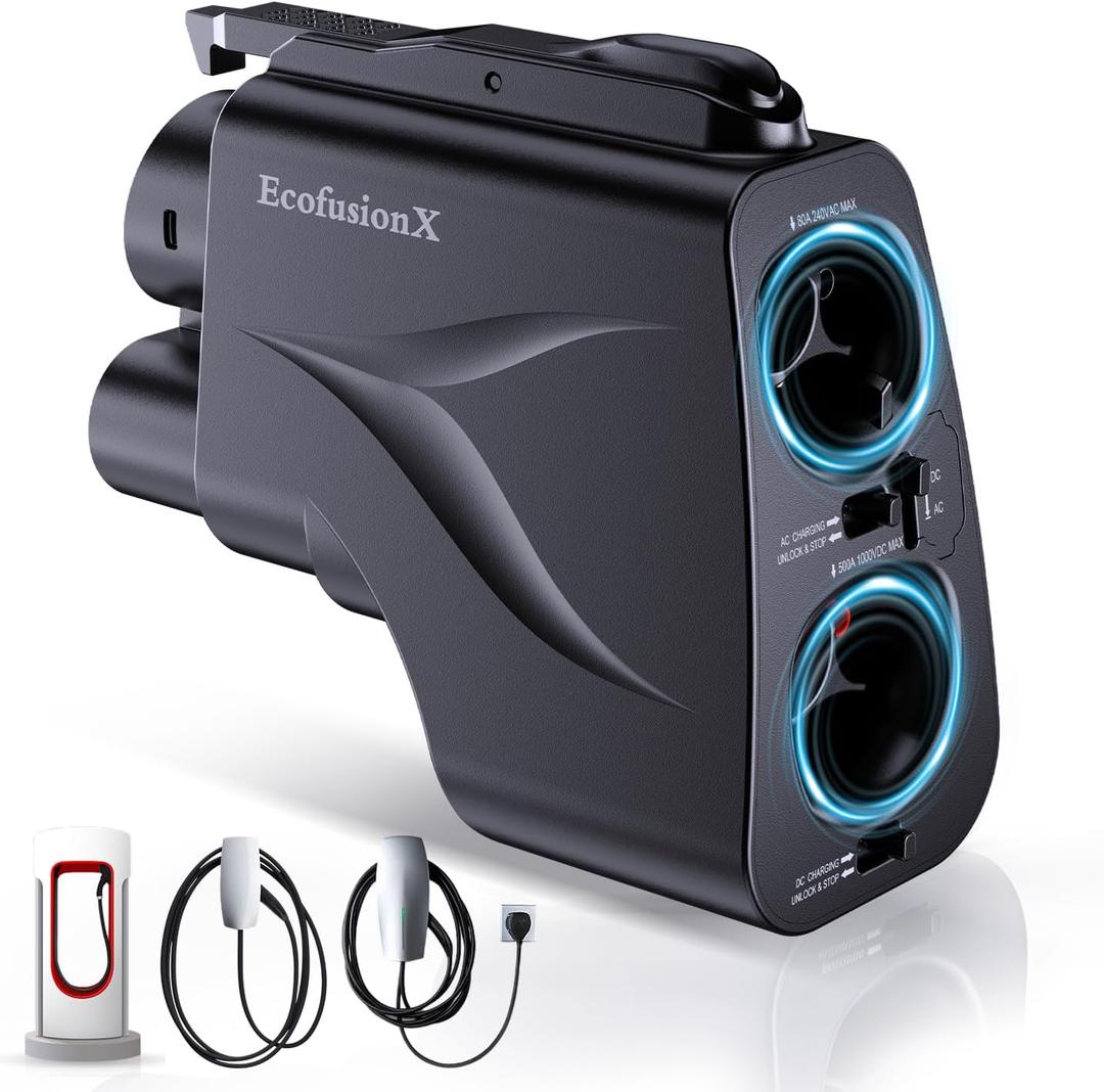 2026 new 2-in-1 NACS to CCS1/J1772 Adapter: 500A1000VDC & 80A250VAC Charge for Non-Tesla EVs, Compatible with Tesla Supercharger V3/V4, Destination & Mobile Chargers, IP65, Plug-and-Play.