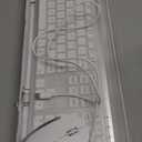 seenda Wireless Keyboard and Mouse Combo, Rechargeable Quiet Keyboard Mouse, Sleek and Ultra Thin Design, Full-Size with Number Pad for Windows, Laptop, PC, Notebook, Desktop- Silver and White