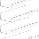 4 Pack Acrylic Shelves for Wall Storage,15" Floating Bookshelves for Kids, Display Shelf for Bathroom, Bedroom,Decor, Clear (3.9X15 inches)