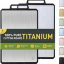 Titanium Cutting Boards for Kitchen Chopping Board with Handle Large Big Small Kitchen Meat Butcher Block 2 in 1 Pure Titanium and Wheat Straw PP Not Wood Bamboo Plastic Silicone Teak Black/White