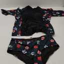 Daci Women 2 Piece Rash Guard Long Sleeve Zipper Bathing Suit with Bottom Built in Bra Swimsuit UPF 50 XXS