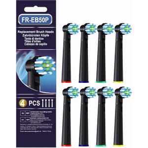 Replacement Heads Compatible with Braun Oral B Pro 1000, Genius X, Smart 1500 Electric Toothbrush, 8 Pcs Precision Brush Heads Refills Compatible with Oral B (Black)