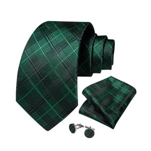 Men Neckties Men's Ties Striped Plaid Wedding Party Necktie Accessories for Business Suits Gift Handkerchief Cufflinks