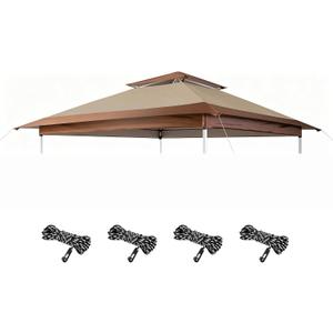 Replacement Canopy Top Compatible with Lazy Buddy 12x12 Gazebo, Canopy Cover Only,(Beige Brown)