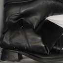 Modatope Knee High Boots for Women Low Heel Square Toe Side Zipper Fall Long Tall Boots Women Faux Leather Elastic Boots (8.5, Black Pu)