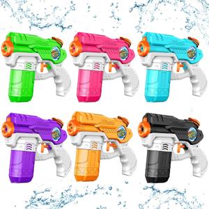 Water Guns for Kids Adults, 6 Pack Squirt Guns Soaker Blaster 220CC Capacity Long Range Super Water Gun Pistols for Boys Girls Toddlers Swimming Pool Water Toys (6)