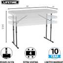 Lifetime Commercial Height Adjustable Folding Utility Table, 4-Foot
