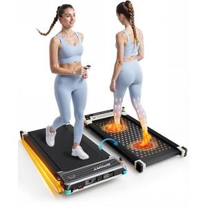 FUNRAY Versatile Walking Pad Treadmill with Incline - Dual-Sided Under Desk Treadmill with Foot Massage,2 in 1 Walking Machine for Home/Office with 330LBS Weight Capacity (Gray)