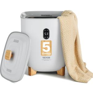 VEVOR Towel Warmers for Bathroom, 25 L Towel Warmer Bucket with Auto Shut Off for Spa Fits up to 5 Oversized Towels, Blankets, Clothes, Bathrobes, PJ's and More, Gray