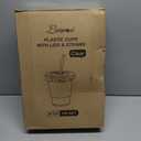 Lamosi 100 Pack 20 oz Clear Plastic Cups with Lids and Straws, Disposable Iced Coffee Cups with Lids for To-Go Cold Drinks, Smoothies and Slushie