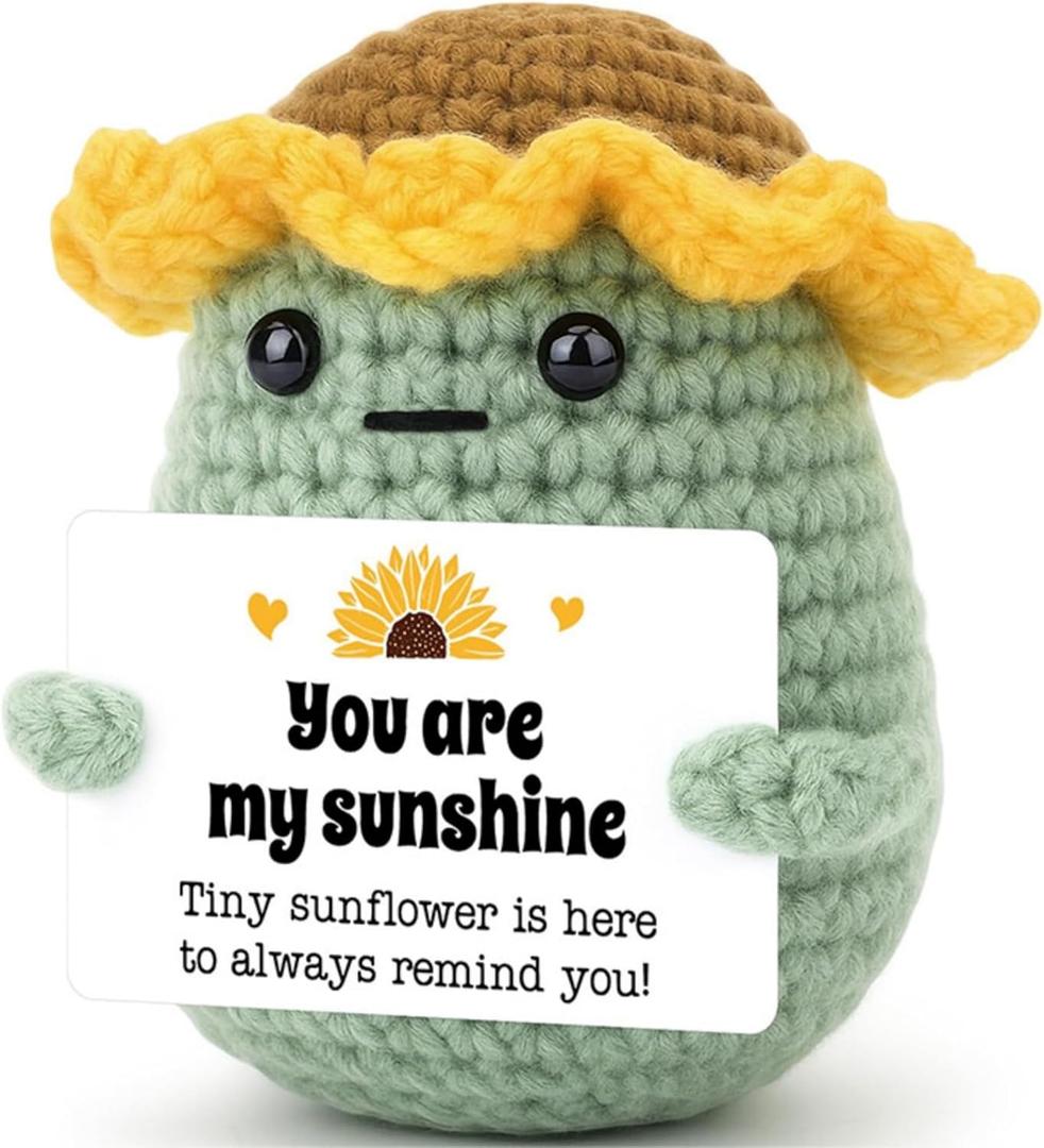 CIERWS Mini Positive Energy Crochet 'You are My Sunshine' Potato Desktop Decorations, for Birthdays, Motivational Gifts
