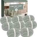 Mellobello Jumbo Chunky Yarn for Hand Knitting - Super Thick Chenille Chunky Yarn for Crocheting - Extra Soft Bulky Fluffy Blanket Big Yarn 8 Jumbo Pack (27yds,8 oz Each Skein) Sage Green