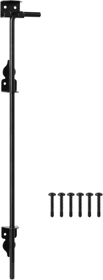 36" Heavy Duty Cane Bolt Gate Drop Rod for Wood Fence, Steel Drop Bolts Cane Bolt Hardware for Wooden Gater and Holding Doors, Black Finish