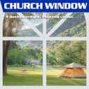 Fanpat Church Window 10x10ft Canopy Sidewalls for Pop Up Canopy, Waterproof UV Protection Fabric, Suitable for Outdoor Party, Picnics & Camping, White(2pcs Sidewalls Only, NOT Included Frame and Top)