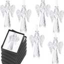 CroBlissful 6 Pcs Crystal Angel Figurine Mother's Day Birthday Gifts Glass Guardian Angel Ornaments Home Decor for Mom Women Men Christian Blessing(Elegant)