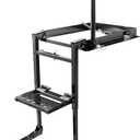 Foldable Tailgate Ladder Rack with Two Step Pad Rung Retractable Truck Tailgate Step with Telescopic Handrail, Wide Pedals for Work Flatbed Trucks and Equipment Trailers Easy Install Capacity 300 lb