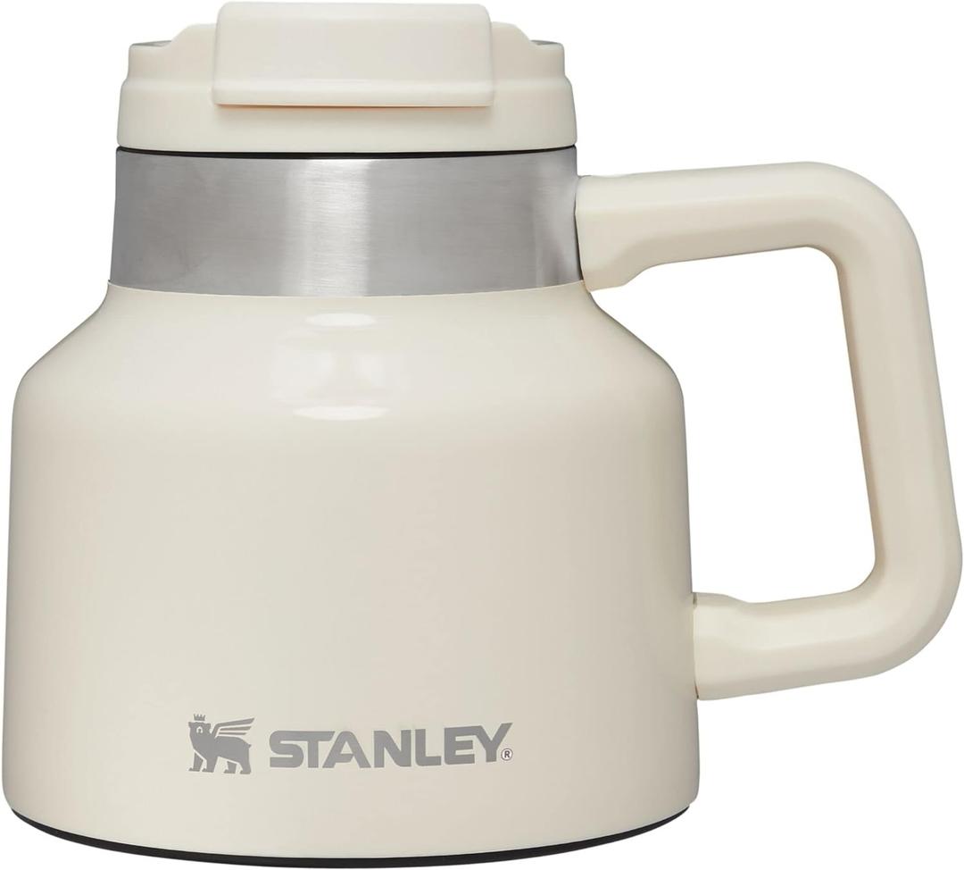STANLEY Tough-To-Tip Admiral's Mug 20 oz | Twist-on Flip Open Lid | Wide Body with Non-Skid Rubber Base | Insulated Stainless Steel Coffee Cup | BPA-Free