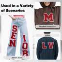 2 x 6-1/2" Varsity Letter Patches Red Iron On Letters Letterman Jacket Patches Chenille Large Iron On Letters for Clothing Jacket/Hoodie/Varsity H