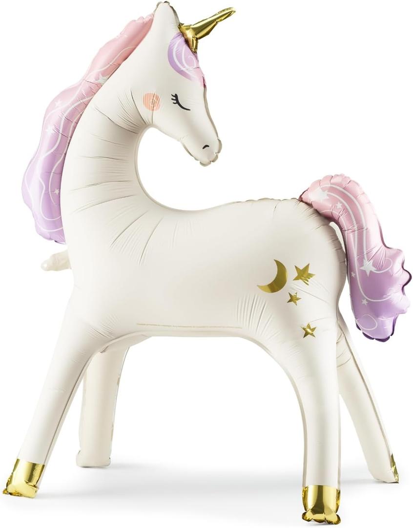 Giant Standing Unicorn Balloon PartyDeco 37.5x34 Inch, Stylish White Self-Standing Unicorn Foil Balloons 3D Rainbow Party Supplies Girl Birthday Baby Shower Decorations Giant Standing Unicorn Balloon PartyDeco 37.5x34 Inch, Stylish White Self-Standing Unicorn Foil Balloons 3D Rainbow Party Supplies Girl Birthday Baby Shower Decorations