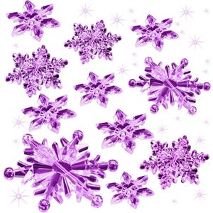 Boao 35 Pieces Christmas Snowflakes Ornaments DIY Acrylic Snowflakes Crystal Xmas Tree Pendant Winter Hanging Snow Theme Decoration(Purple)