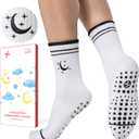 2 x COOLMATE Pilates Socks with Grips for Women, Yoga Socks, Crew Non Slip Women for Barre, Pilates Gifts for Women