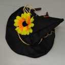 Nicky Bigs Novelties Mini Scarecrow Hat For Women Black Faux Burlap Scarecrows Hat On Headband with Daisy Flower Halloween Costume Accessory for Adults