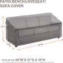 PATIOASIS Patio Bench Cover Grey Waterproof, Small Outdoor Loveseat Cover 54in W x 37in D x 35in H Waterproof UV-Resistant Windproof Ripproof Outdoor 2 Seater Couch Cover