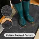 16x24 Inch Grey Door Mat for Indoor Outdoor, Easy Cleaning Compact Entrance Rug, 0.25 Inch Thick Low Profile Welcome Mat for Trapping Dirts, Perfect for Side Doors, Small Entryways