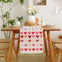 Valentines Day Table Runner 90 Inches Long Valentines Day Decor with Red Pink Heart Table Runner for Birthday, Wedding Anniversary, Marriage Proposals, Engagements, Romantic Events