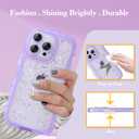 2 x Case for iPhone 11 - Curly Wave Edge Design, Bling Glitter Star Shiny Case, Cute Pink Clear Full Protection Soft TPU Shockproof Cover for Women and Girls (iPhone 11, Purple)